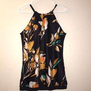 THE LIMITED FLORAL DROP WAIST CHIFFON TOP - S